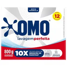 OMO Sabão em Pó Lavagem Perfeita 800g | 10x Remoção de Manchas | Limpeza Profunda