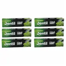 Kit 6 Creme Dental Dentil Ultra Mint Xilitol Sem Flúor Menta 70g Refrescância Total