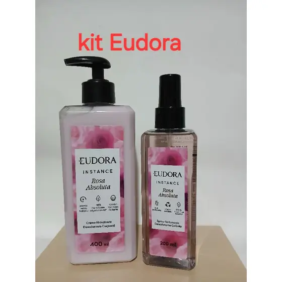 kit Eudora Instance Rosa Absoluta hidratante 400ml+ bodysplash 200ml