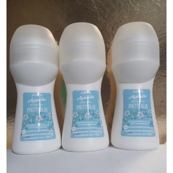 3 desodorante roll-on Avon Pretty Blue com 48ml cada