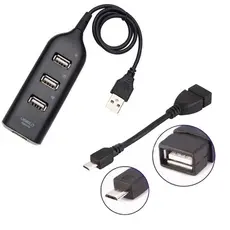 Mobilador Celular Hub 4 Portas Usb + Otg Micro Usb V8