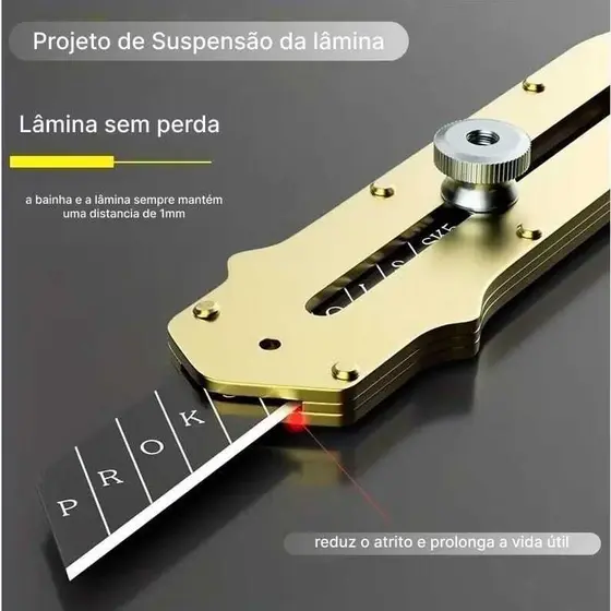Estilete Profissional em Aço Metal Ferramenta Multiuso