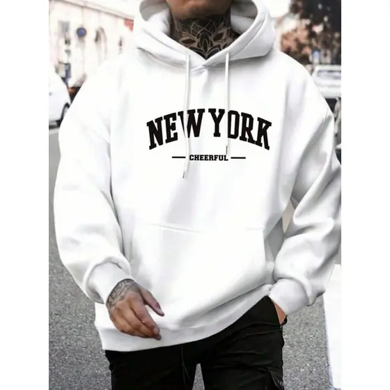 Moletom Masculino New York Blusa de Frio Casaco Flanelado Algodao Inverno