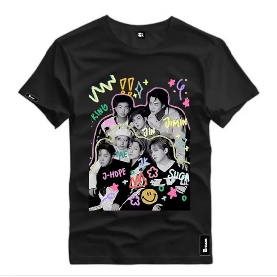 Camiseta Unissex Bts Fã Clube Blusa K-Pop Lançamento T-shirt Army Show