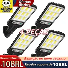 Luminária Luz Solar De Rua Taman 21W LED Controle Remoto De Jardim À Prova D'água Indução Automática Com 3 Modos