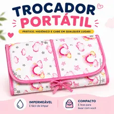 Trocador Portátil para Bebê Impermeável Compacto e Fácil de Limpar