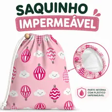 Saquinho Impermeável Maternidade Roupa Limpa Suja e Molhada Organizador de Bolsa Estampado