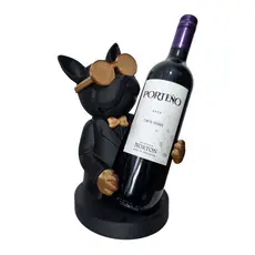 Porta Vinho Bulldog Francês Estátua 3d Decoração - 27cm
