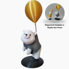 Urso Voando Com Balão Enfeite Decoração Quarto Bebê Luxo | Impressão 3D | Vieco 3D