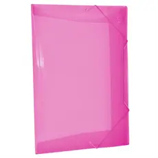PASTA ESCOLAR ABA ELASTICA PLASTICA OFICIO BASIC ROSA SEM DORSO PLASCONY