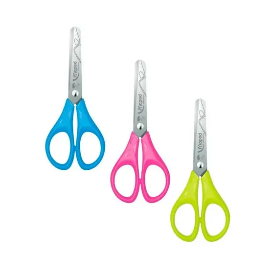 Tesoura Escolar Pulse Jacare 13cm Especial Ergônomica ponta arredondada 1 unidade - MAPED