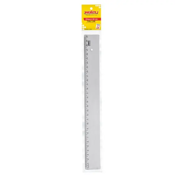 REGUA PLASTICA RESISTENTE ESCOLAR NEW LINE FUME 30CM WALEU