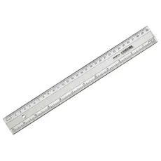 REGUA PLASTICA SUPER COM CENTIMETROS E POLEGADAS CRISTAL 30CM - WALEU