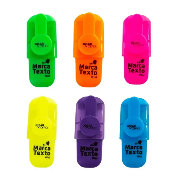 CANETA MARCA TEXTO MINI CORES NEON FLUORESCENTE 1 UNIDADE - LEONORA