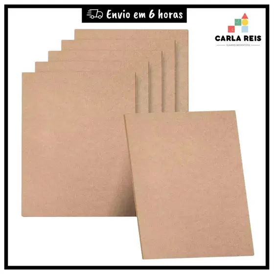 Placa Mdf Cru 30x30 Chapas 2,5mm Kit Para Artesanato Quadro Corte a Laser Material Pinus