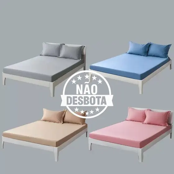 Jogos De Lençol Com Elástico Roupa de Cama 400 Fios Solteiro 2 Peças Casal e Queen  3 Peças