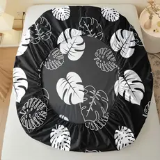 Jogo De Lençol Com Elástico Estampado Escuro Preto Nao Desbota e Toque Macio  Micropercal 400 Fios