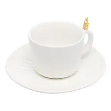 Conjunto 2 Xícaras Bird Cerâmica Para Café e Chá Colibri Com Pires 170ml