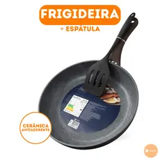 Kit Frigideira Com Espátula Revestido em Cerâmica Antiaderente 24cm