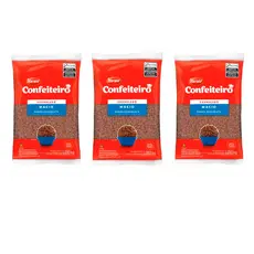 Kit 03 Unidades Granulado Macio Confeiteiro Sabor Chocolate 1,010kg