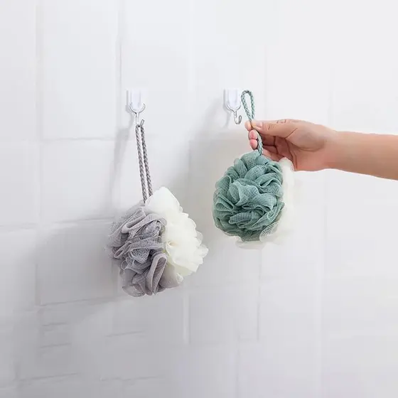 Bucha Esponja de Banho Nylon Esfoliante Macia Corporal com Alça Alta Durabilidade Cores Sortidas