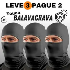 3-1 Toucas Ninjas Balaclava  Proteção Solar Térmica Ideal para Motoqueiro Motoboy Toca Preta