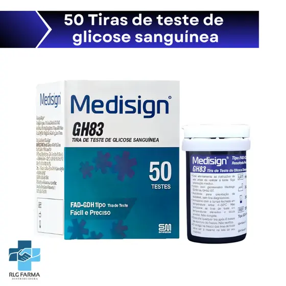 Tiras de Glicemia Medisign GH83 Fitas de Glicose 50/100/150 Unidades