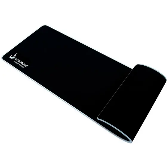 MOUSEPAD GAMER RISE MODE SPEED ESTENDIDO (900X300MM) ZERO WHITE E PRETO COM COSTURA BRANCA