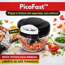PicaFast™ Mini Processador Manual Triturador de Alho, Cebola e Temperos – Sem Energia Elétrica 700ml