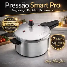 Panela De Pressão Fechamento Externo 7Litros Cozimento Rapido Certificada Inmetro 2 Apitos