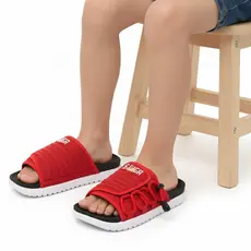 Chinelo Sandália Infantil Criança Slide Assuna 2.0 Vermelho e Preto - Moda Verão Cores