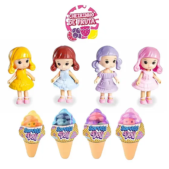 Boneca Sorvete Doll Com Cheirinho de Fruta E Acessórios
