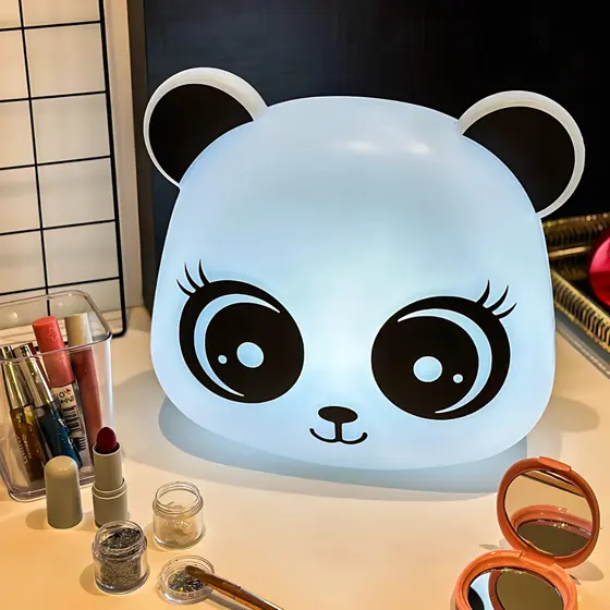 Luminária Infantil Panda Meninas Parede ou Mesa Bivolt