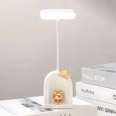 Luminária De Mesa Ursinho Branco e Rose Gold