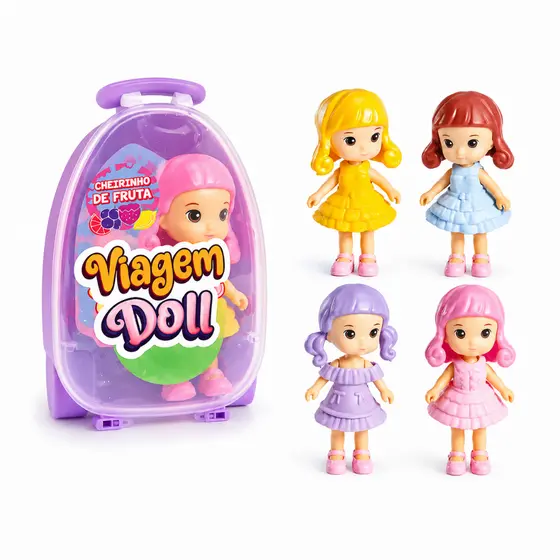 Boneca Viagem Doll com Mala, Cheirinho e Acessórios