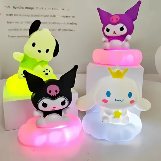 Mini Luminária Kuromi Cinnamoroll Amigos da Hello Kitty