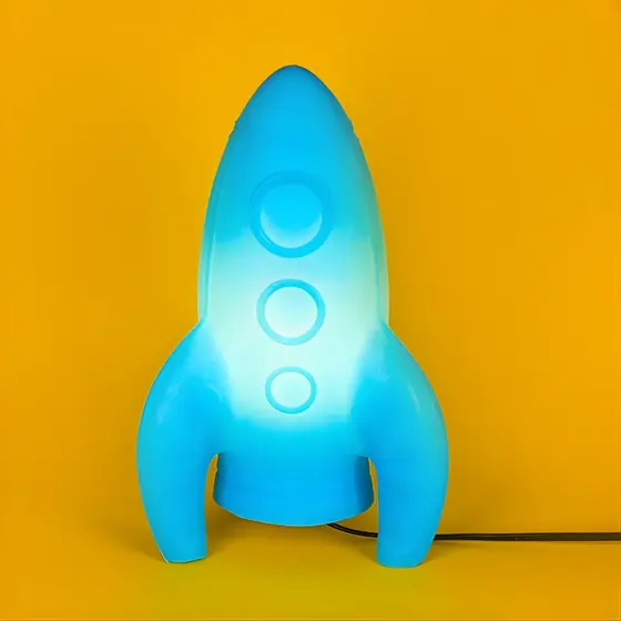 Luminária Foguete Azul Bivolt
