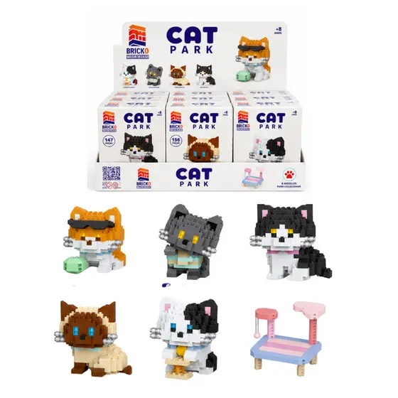 Blocos de Montar Bricko PixelBlocks Cat Park Gatos