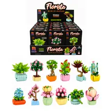 Blocos de Montar Bricko Florista Mini Plantas Cactos e Suculentas