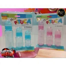 kit 3 MAMADEIRAS - BICOS ORTOS E REDONDOS _240ml, 150 ml, 80 ml