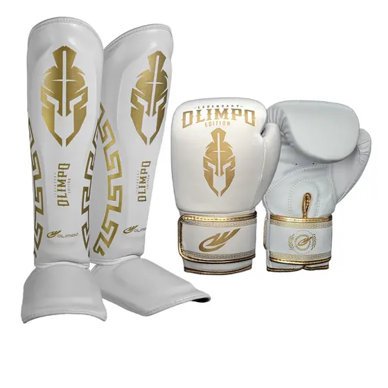 Luva De Boxe + Caneleira Muay Thai Kickboxing Legendary Edition Olimpo Esportes