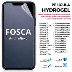 PelÍcula Hidrogel PREMIUM FOSCA Anti Impacto FLEXÍVEL para iPhone 16.15.14.13.12.11.XR.XS.8.7
