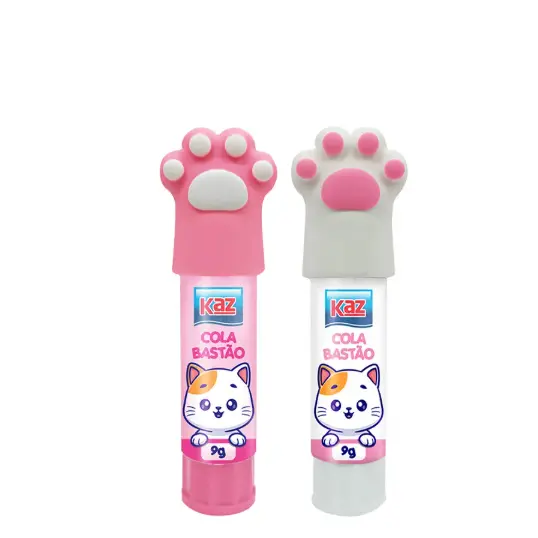 Cola Bastão Patinhas Escolar Desenho Fofa Branca Rosa 90g