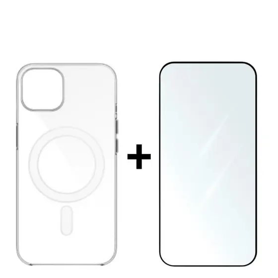 Kit 2em1 Capa MagSafe + Película Vidro Temperado 3D iPhone 11 12 13 14 15 16 Pro Max - CSTech