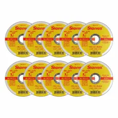 Kit 10 Discos De Corte Inox Extra Fino Starrett 115mm 4.1/2" x 1mm Para Esmerilhadeira