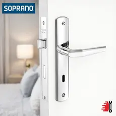Fechadura Porta de Madeira Interna Soprano Popline ESP 26 40x53 PY45 Cromada
