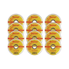Kit 12 Discos De Corte Extra Fino Inox Starrett 115mm 4.1/2" x 1mm Profissional