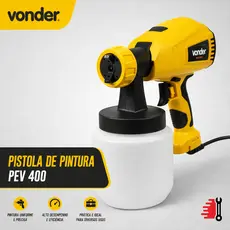 Pistola De Pintura Elétrica Vonder Profissional PEV400 Pulverizadora De Tinta Acabamento Parede