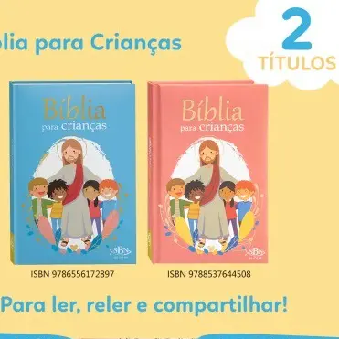 Bíblia Infantil para crianças. Azul ou Rosa. Capa almofadada