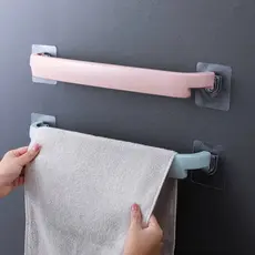 Porta Toalha Para Banheiro Sem Furo Com Suporte De Adesivos 46CM